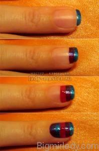 Дизайн нігтиків «червоний + синій = фіолет» 3