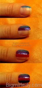 Дизайн нігтиків «червоний + синій = фіолет» 4