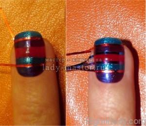 Дизайн нігтиків «червоний + синій = фіолет» 5